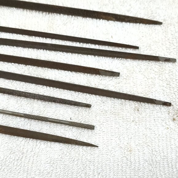 Precision Metal Needle Triangle Flat Files Mechanic Jewelry Handmade Handle VTG - Picture 7 of 9